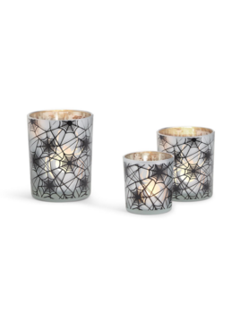 Two's Company On the Web Spiderweb Pattern Candleholders