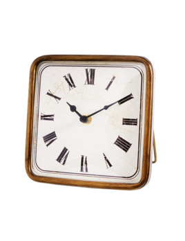 RAZ Imports Antique Gold Square Clock