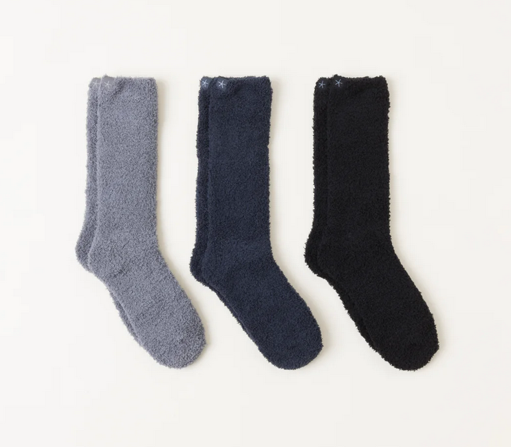 Barefoot Dreams Cozychic 3 Pair Sock Set - Black