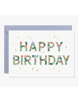Ricicle Cards Floral Happy Birthday Greeting Card
