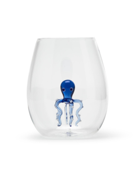 Two's Company Octopus Icon Stemless Wine Glass
