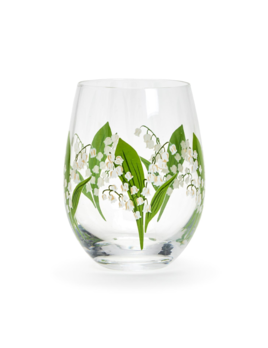 Two's Company Lily of the Valley Stemless Wine Glass