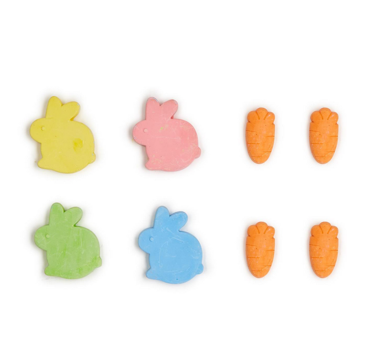 Two's Company Bunny and Carrot 8 Pc Chalk Set in Gift Box Includes 5 Colors