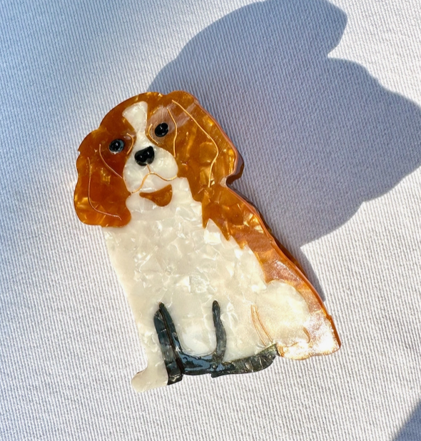 Solar Eclipse Hand-painted King Charles Spaniel Dog Breed Claw Hair Clip