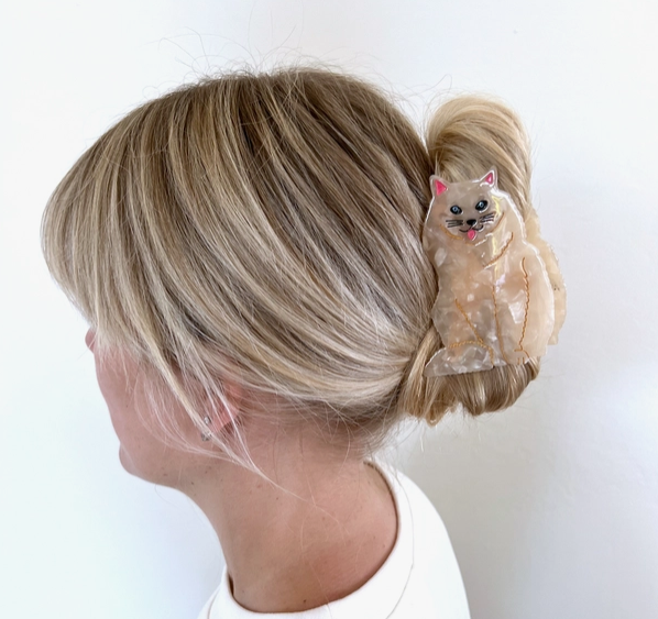 Solar Eclipse Hand-painted Persian Cat Claw Hair Clip