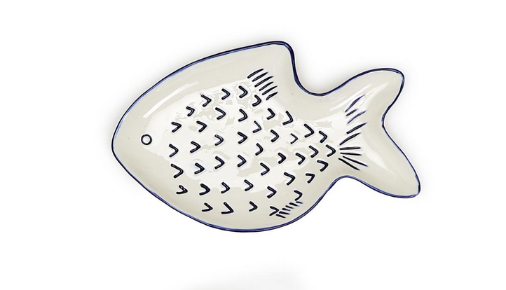 Two's Company Fish Shaped Tid Bit Plate- Large