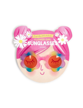 Two's Company Flower Girl Rainbow Daisy Sunglasses with Pink Lenses