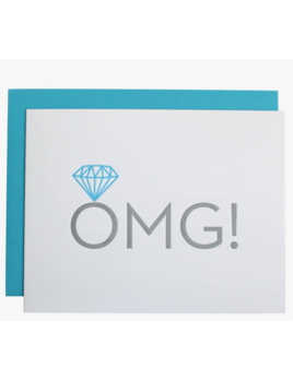 Chez Gagne OMG! Engagement Ring Letterpress Card