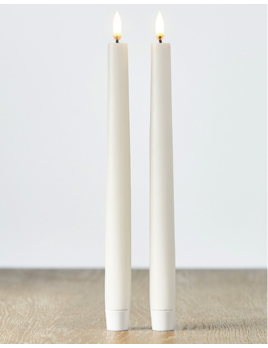 RAZ Imports Taper Flameless Candle Pair- White