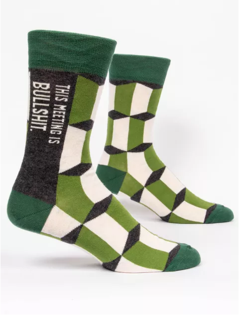Blue Q Meeting Is Bullshit Men's Socks