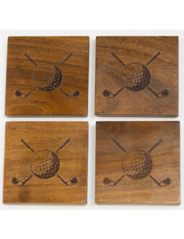 The Royal Standard Golf Etched Wood Coaster