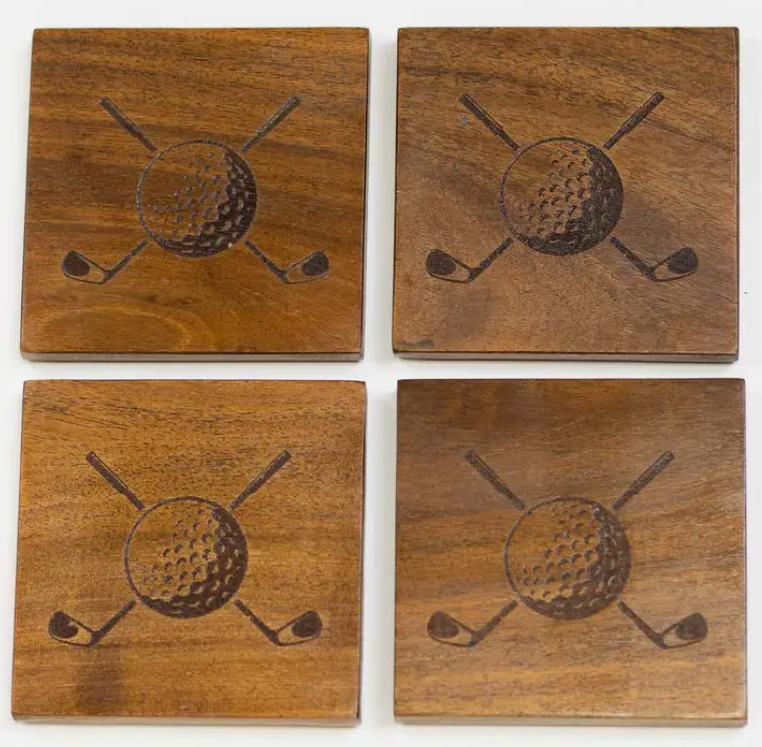 The Royal Standard Golf Etched Wood Coaster