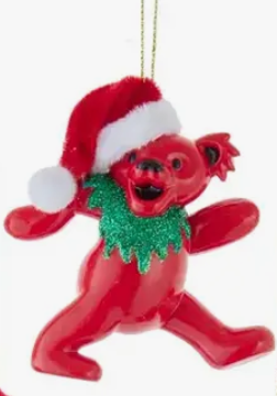 Kurt Adler 3.5" Grateful Dead Bears + Santa Hat Red