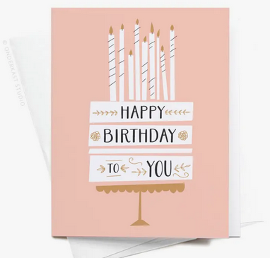 onderkast studio Happy Birthday to You Cake + Candles Greeting Card