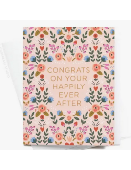 onderkast studio Congrats on Your Happily Ever After Floral Greeting Card