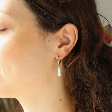 Token Jewelry Mother of Pearl Hoops