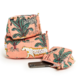 Two's Company Pink Hand Block Printed Cosmetic and Accessory Bag - Medium