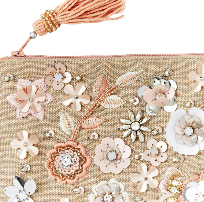 Two's Company Floral Embellished Multipurpose Pouch