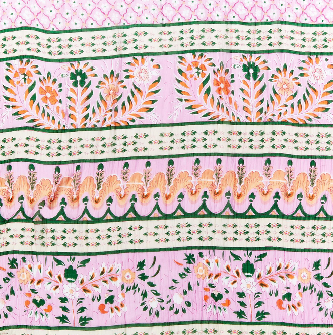 Two's Company Folk Flowers Pink Scarf