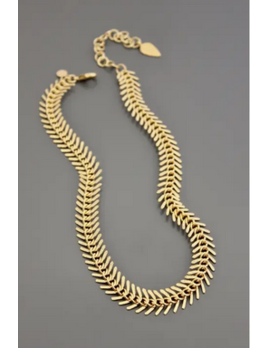 David Aubrey Jewelry Gold Chain Fish Bone Necklace