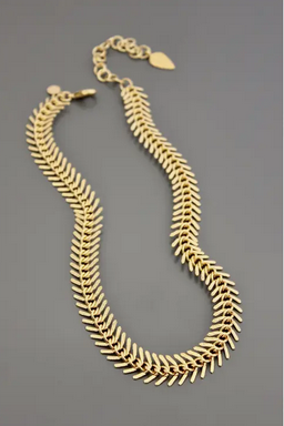 David Aubrey Jewelry Gold Chain Fish Bone Necklace