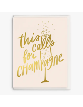 Dahlia Press This Calls For Champagne - Foil Congratulations Card