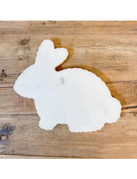 The Royal Standard Bunny Shaped Marble Serving Board White/Gold