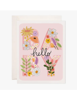Bloomwolf Studio Hello Baby Pink Greeting Card