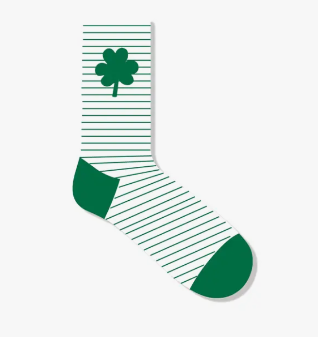 My Mind's Eye Striped Shamrock Socks - Adult Medium