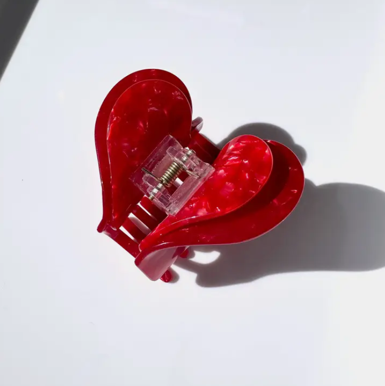 Solar Eclipse Handmade Double Heart Claw Hair Clip