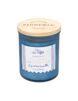 Paddywax Coastal 8oz Glass Candle Sea Blue - Hinoki Driftwood