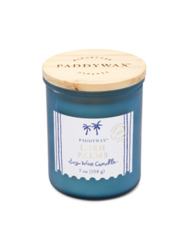 Paddywax Coastal 8oz Glass Candle Sea Blue - Lush Palms