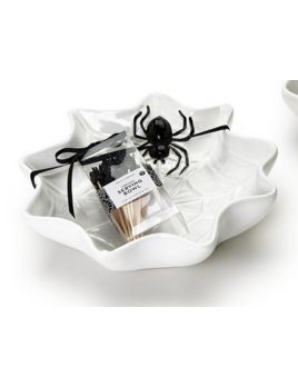 Two's Company Spooktacular Halloween Bowl with 20 Picks - Spider