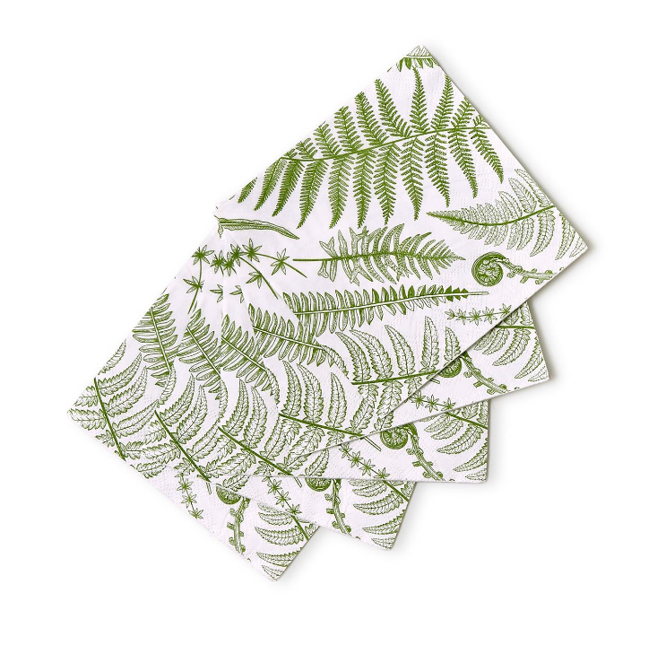 Two's Company Fern 3-Ply Cocktail Paper Napkin