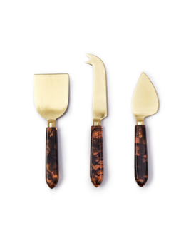 Two's Company S/3 Tortoise Swirl Cheese Knives