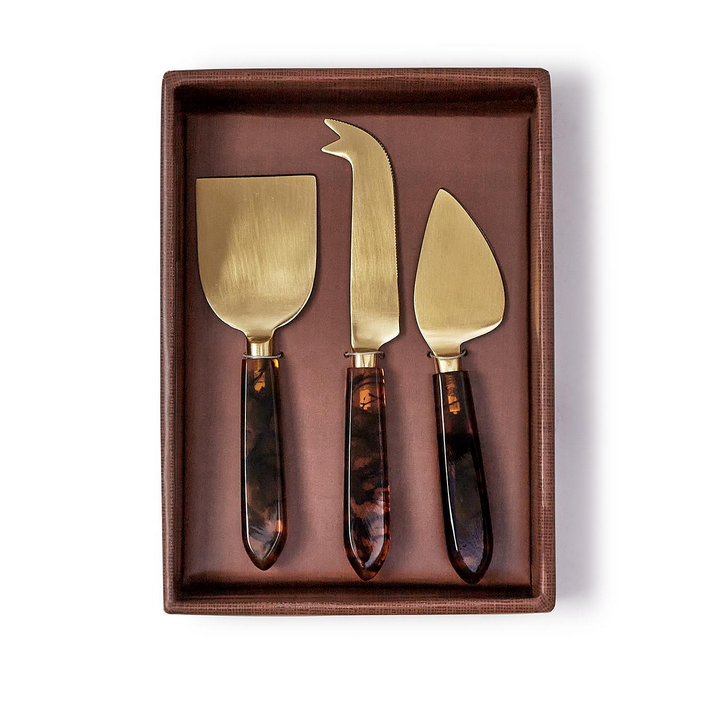 Two's Company S/3 Tortoise Swirl Cheese Knives
