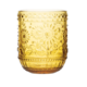 Creative Co-op Embossed Drinking Glass, Amber
