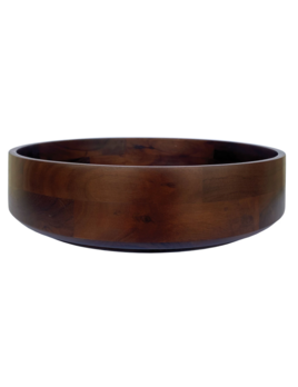 Creative Co-op Acacia Wood Serving Bowl, Walnut Finish