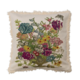 Creative Co-op 24" Cotton Printed Pillow w/ Embroidery, Florals & Fringe Style A