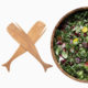 Fox Run Brands Ironwood Gourmet Acacia Wood Whale Salad Serving Utensils