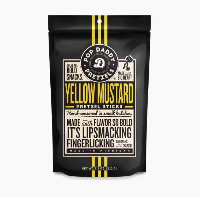 Pop Daddy Snacks Yellow Mustard Seasoned Pretzels 7.5oz