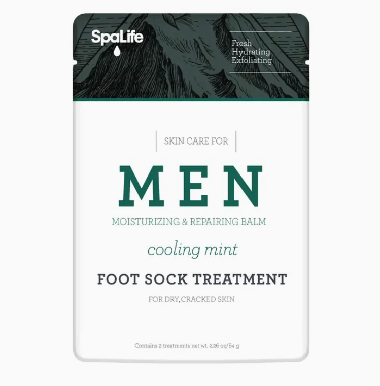 My Spa Life Men's Cooling Mint Moisturizing Foot Sock Treatment