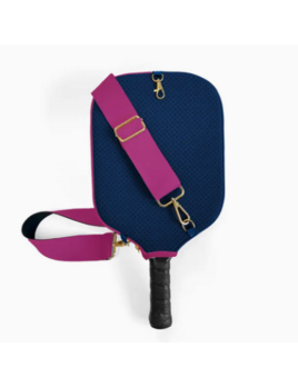 Posh Pickler Pickleball Paddle Cover with Shoulder Strap, Storage & Clip  Navy