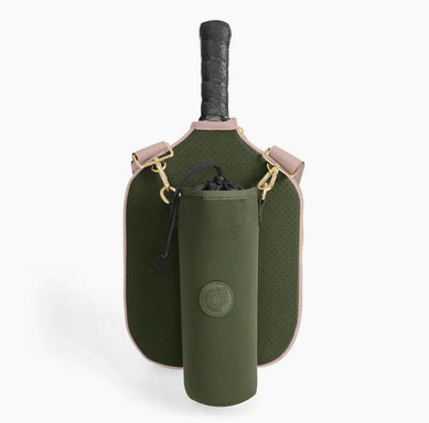 Posh Pickler Clip-on Water Bottle Holder for Pickle Ball- Hunter Green