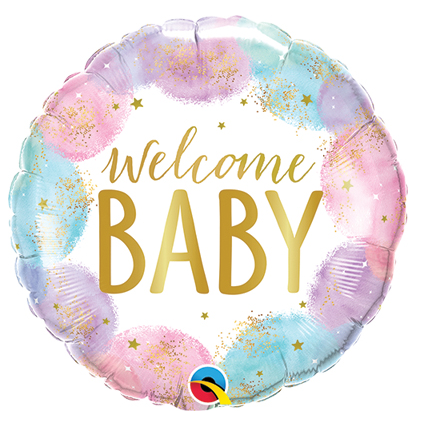Balloons Everywhere 18" Welcome Baby Watercolor