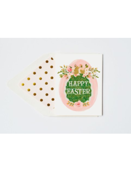 The First Snow Happy Easter Egg With Flowers Greeting Card