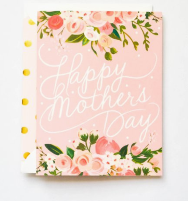 The First Snow Happy Mothers Day Script With Flowers Greeting Card