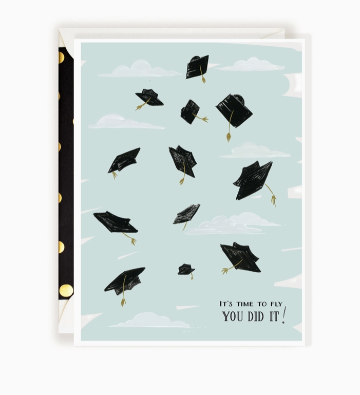 The First Snow Time To Fly Graduation Greeting Card