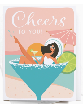 onderkast studio Cheers To You Martini Girl Greeting Card
