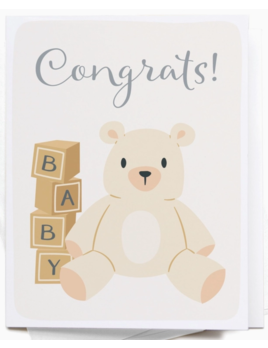 onderkast studio Congrats! Teddy Bear Greeting Card